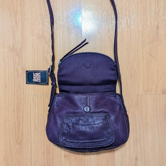 NWT Lucky Brand Stash Purple Leather Crossbody Purse - Picture 4 of 11